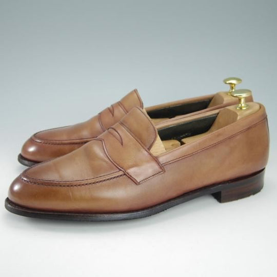 ★(英)チーニー 8.5F【定価￥74,800-★CANNON/キャノン/277ラスト】コインローファー/カーフ/薄茶/メンズ/CHEANEY★g834