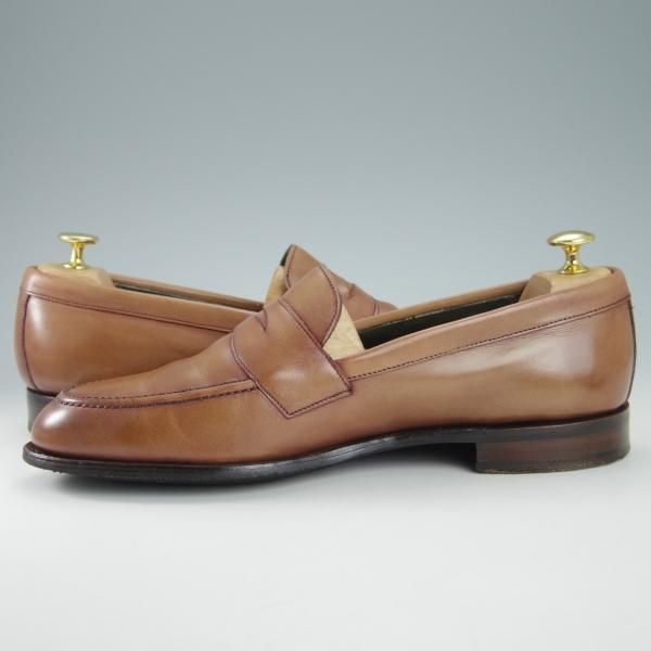 ★(英)チーニー 8.5F【定価￥74,800-★CANNON/キャノン/277ラスト】コインローファー/カーフ/薄茶/メンズ/CHEANEY★g834