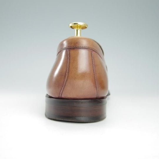 ★(英)チーニー 8.5F【定価￥74,800-★CANNON/キャノン/277ラスト】コインローファー/カーフ/薄茶/メンズ/CHEANEY★g834