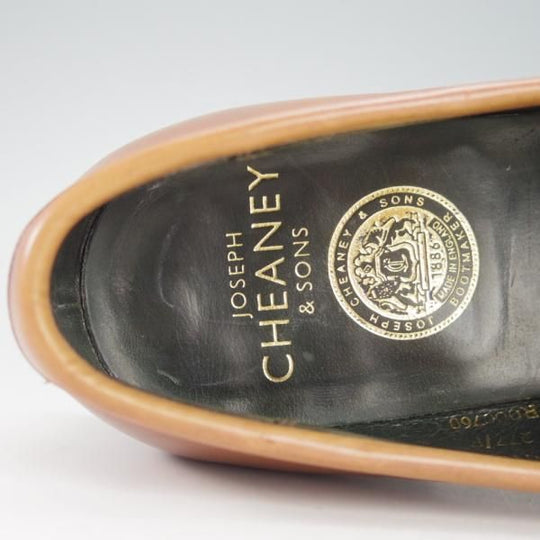 ★(英)チーニー 8.5F【定価￥74,800-★CANNON/キャノン/277ラスト】コインローファー/カーフ/薄茶/メンズ/CHEANEY★g834