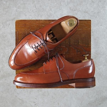 ★クロケット&ジョーンズ UK6.5/US7D【★(米)ラルフローレン別注/POLO Ralph Lauren】Uチップ/カーフ/茶/メンズ/Crockett&Jones★g837