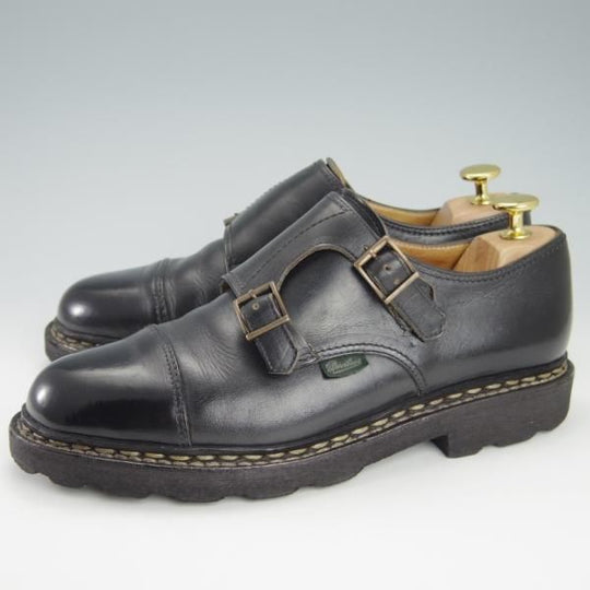 極上★パラブーツ SIZE 5【定価￥74,800-★ウィリアム/WILLIAM】ダブルモンク/リスレザー/NOIR/黒/メンズ/Paraboot★g838