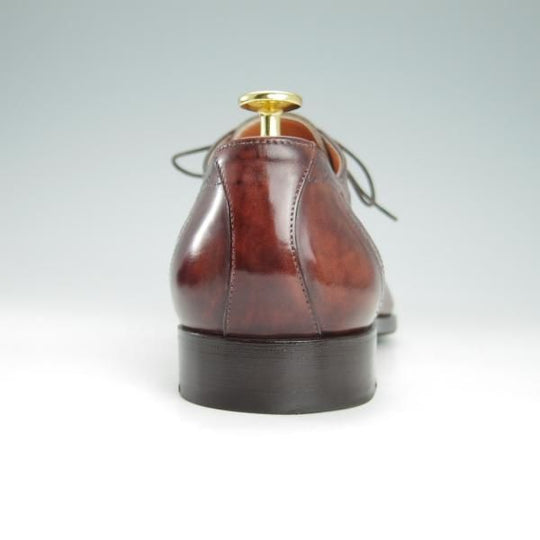 極美品★(伊)サントーニ SIZE 6.5【★パティーヌ/茶〜赤茶系/11216】セミブローグ/カーフ/メンズ/Santoni★g839