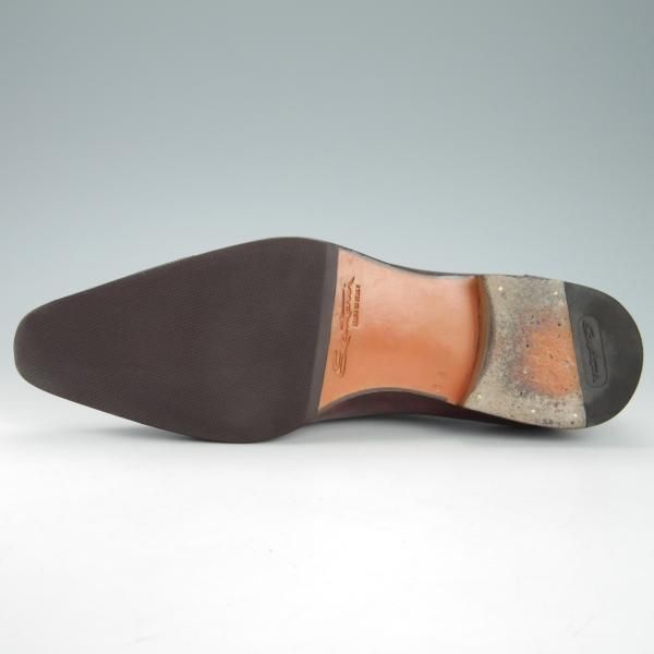 極美品★(伊)サントーニ SIZE 6.5【★パティーヌ/茶〜赤茶系/11216】セミブローグ/カーフ/メンズ/Santoni★g839