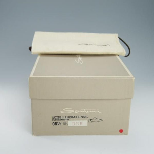 極美品★(伊)サントーニ SIZE 6.5【★パティーヌ/茶〜赤茶系/11216】セミブローグ/カーフ/メンズ/Santoni★g839