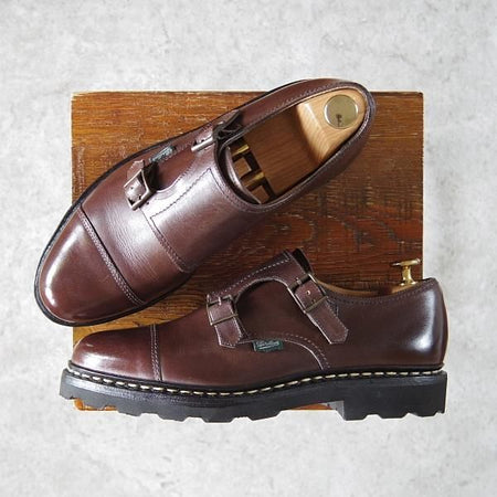 未使用★パラブーツ SIZE 6【定価￥74,800-★ウィリアム/WILLIAM】ダブルモンク/リスレザー/CAFE/カフェ/メンズ/Paraboot★g842