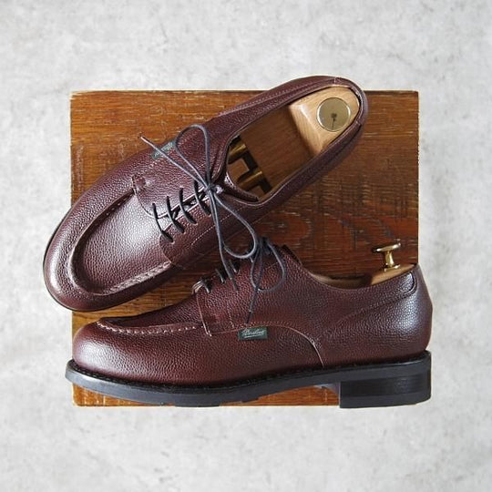 未使用★パラブーツ SIZE 6【モデル定価￥77,000-★ドレス仕様シャンボード/CHAMBORD】Uチップ/グレインレザー/濃茶/Paraboot★g843