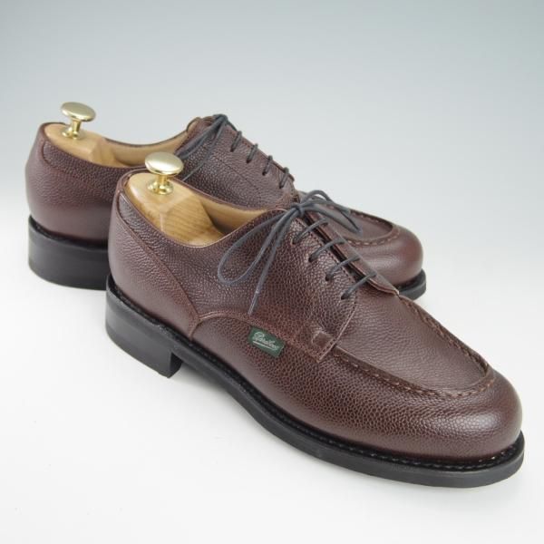 未使用★パラブーツ SIZE 6【モデル定価￥77,000-★ドレス仕様シャンボード/CHAMBORD】Uチップ/グレインレザー/濃茶/Paraboot★g843