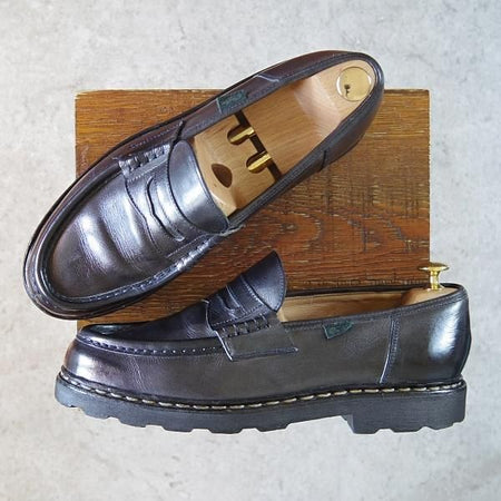 ★パラブーツ SIZE 9【定価￥71,500-★ランス/REIMS/紺/nuit】コインローファー/リスレザー/マルシェソール/メンズ/Paraboot★g844