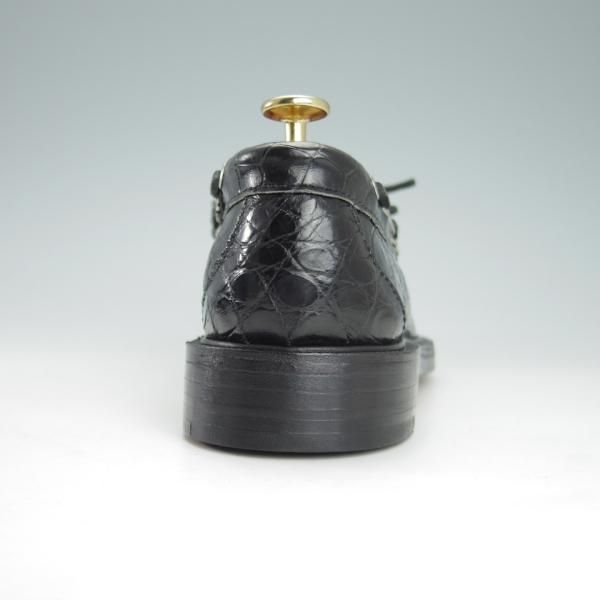 未使用★(米)YUKETEN/ユケテン 8C【定価2,500ドル(27万円程度)★クロコダイル/Genuine Crocodile】モカシン/ローファー/1416/黒/★g845