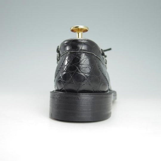 未使用★(米)YUKETEN/ユケテン 8C【定価2,500ドル(27万円程度)★クロコダイル/Genuine Crocodile】モカシン/ローファー/1416/黒/★g845