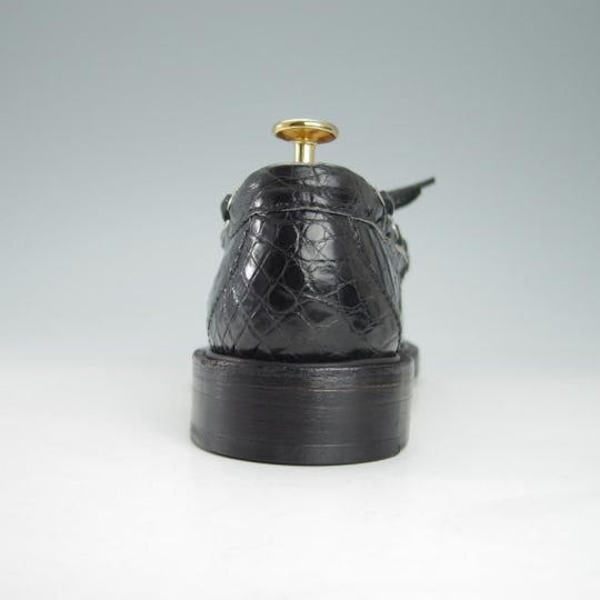 未使用★(米)YUKETEN/ユケテン 8C【定価2,500ドル(27万円程度)★クロコダイル/Genuine Crocodile】モカシン/ローファー/1416/黒/★g845