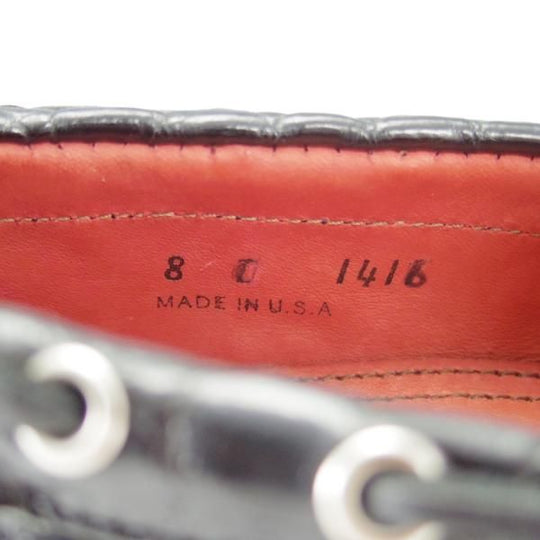 未使用★(米)YUKETEN/ユケテン 8C【定価2,500ドル(27万円程度)★クロコダイル/Genuine Crocodile】モカシン/ローファー/1416/黒/★g845