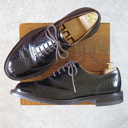 美品★チャーチ 90F/UK9【ダイナイトソール仕様★NORWELL/103ラスト】ROIS CALF/ロイスカーフ/フルブローグ/濃茶/メンズ/Church's★g847