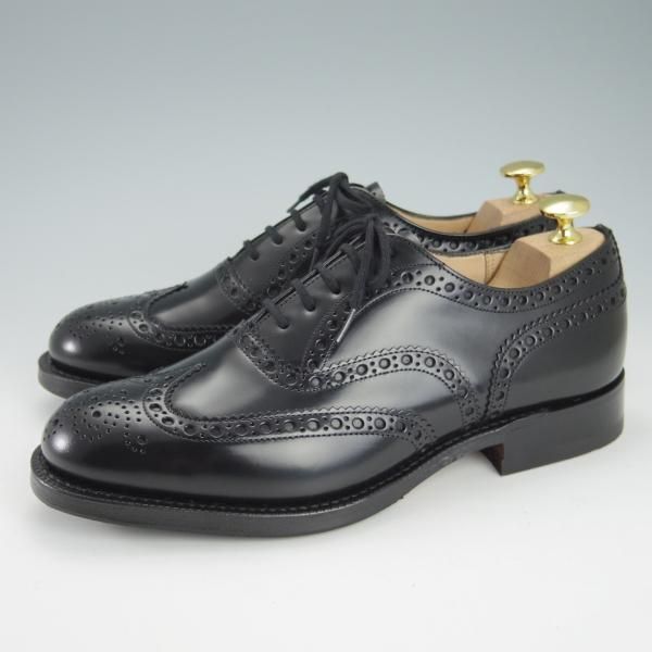 新品★チャーチ 60F/UK6【定価￥124,300-★BURWOOD/バーウッド】81ラスト/5都市ロゴ/ポリッシュドバインダーカーフ/黒/Church's★g849