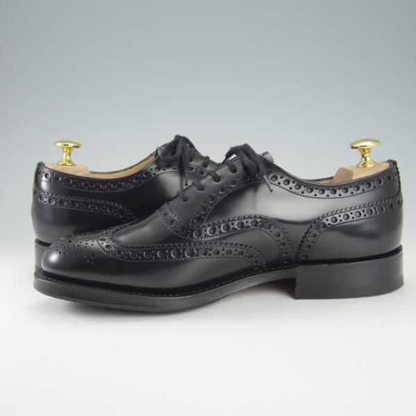 新品★チャーチ 60F/UK6【定価￥124,300-★BURWOOD/バーウッド】81ラスト/5都市ロゴ/ポリッシュドバインダーカーフ/黒/Church's★g849