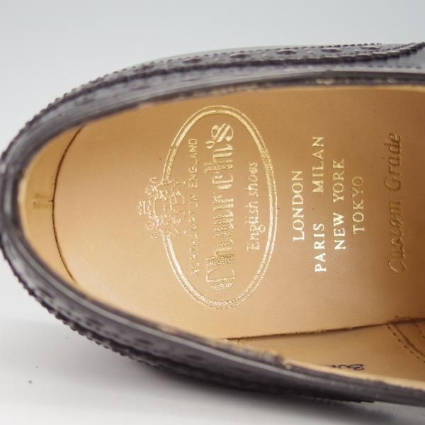 新品★チャーチ 60F/UK6【定価￥124,300-★BURWOOD/バーウッド】81ラスト/5都市ロゴ/ポリッシュドバインダーカーフ/黒/Church's★g849
