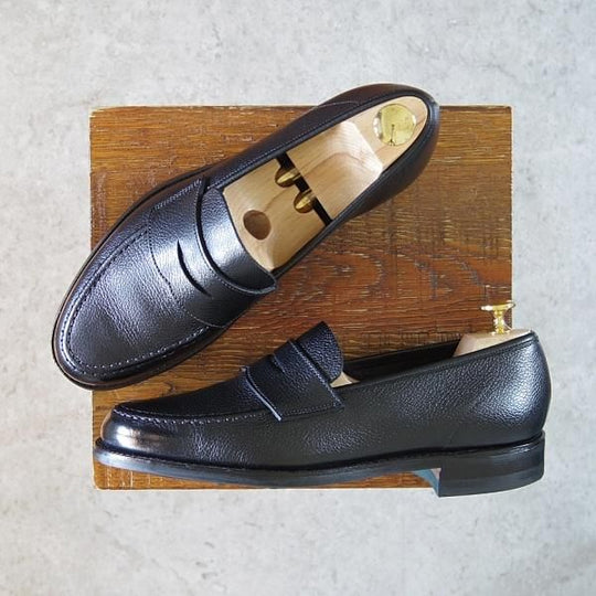 極美品★クロケット&ジョーンズ 6.5E【定価￥86,900-★ダイナイトソール仕様/HARVARD 2】コインローファー/黒/Crockett&Jones★g850