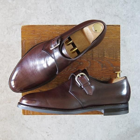 ほぼ試着程度★三陽山長 SIZE 7.5【★モンクストラップ/濃茶】カーフ/メンズ/SanyoYamacho★g852
