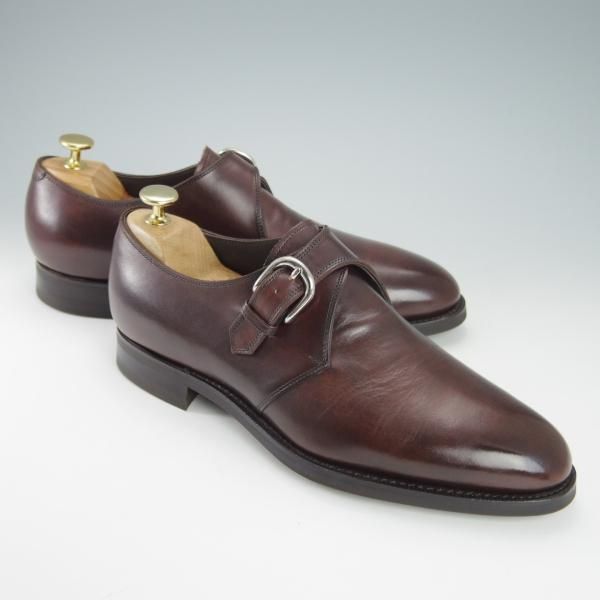 ほぼ試着程度★三陽山長 SIZE 7.5【★モンクストラップ/濃茶】カーフ/メンズ/SanyoYamacho★g852