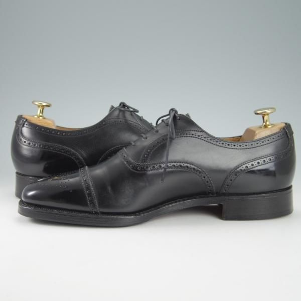 極美品★クロケット&ジョーンズ 7E【★ビームスF別注/CHAIRMAN】セミブローグ/カーフ/黒/メンズ/BEAMS F/Crockett&Jones★g855