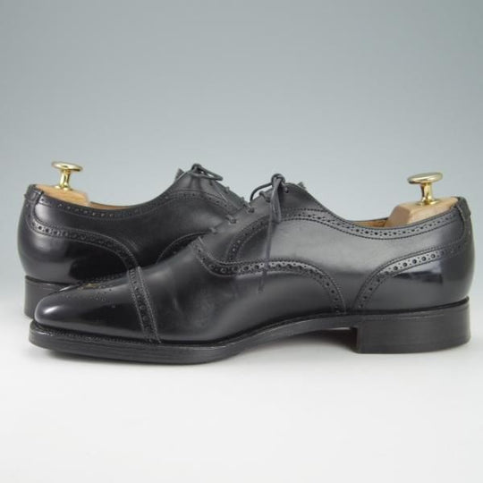 極美品★クロケット&ジョーンズ 7E【★ビームスF別注/CHAIRMAN】セミブローグ/カーフ/黒/メンズ/BEAMS F/Crockett&Jones★g855