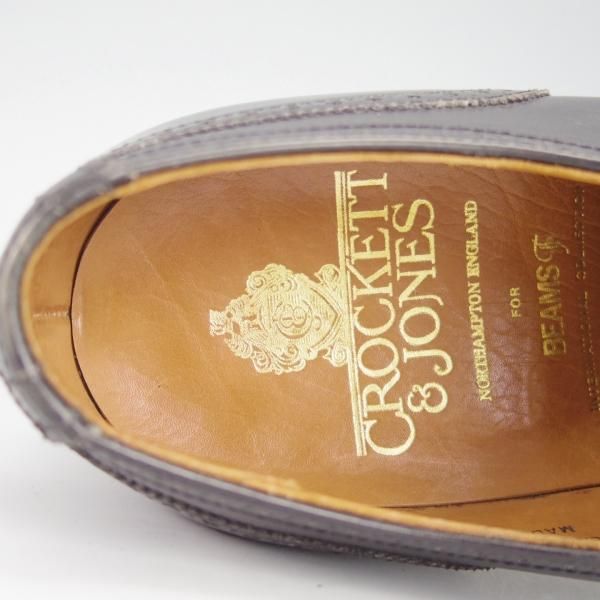 極美品★クロケット&ジョーンズ 7E【★ビームスF別注/CHAIRMAN】セミブローグ/カーフ/黒/メンズ/BEAMS F/Crockett&Jones★g855