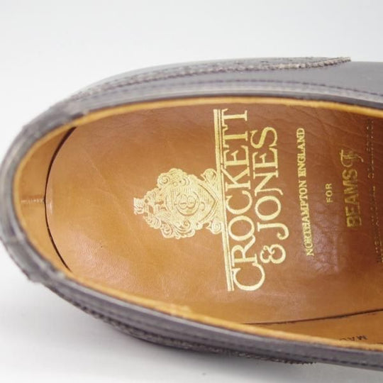 極美品★クロケット&ジョーンズ 7E【★ビームスF別注/CHAIRMAN】セミブローグ/カーフ/黒/メンズ/BEAMS F/Crockett&Jones★g855