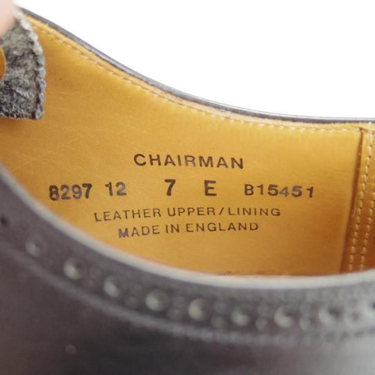 極美品★クロケット&ジョーンズ 7E【★ビームスF別注/CHAIRMAN】セミブローグ/カーフ/黒/メンズ/BEAMS F/Crockett&Jones★g855