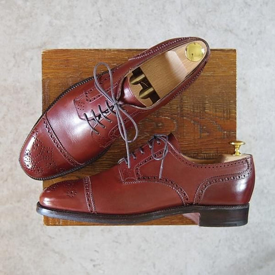 ★クロケット&ジョーンズ 7.5D【★(英)ポールセンスコーン別注/Poulsen Skone】248ラスト/セミブローグ/赤茶/メンズ/Crockett&Jones★g857