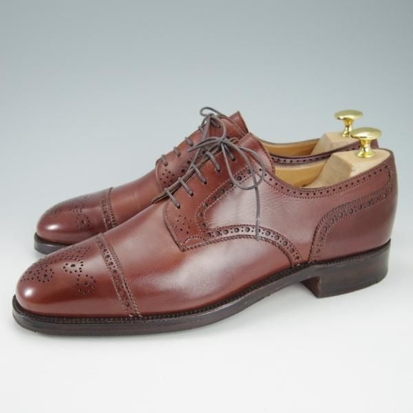 ★クロケット&ジョーンズ 7.5D【★(英)ポールセンスコーン別注/Poulsen Skone】248ラスト/セミブローグ/赤茶/メンズ/Crockett&Jones★g857