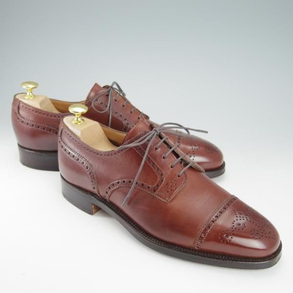 ★クロケット&ジョーンズ 7.5D【★(英)ポールセンスコーン別注/Poulsen Skone】248ラスト/セミブローグ/赤茶/メンズ/Crockett&Jones★g857