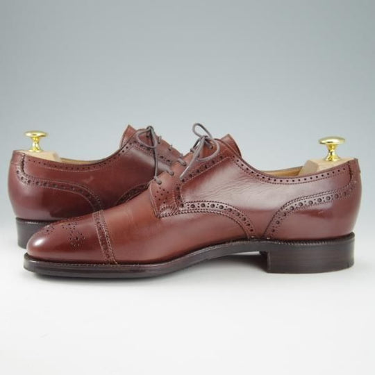 ★クロケット&ジョーンズ 7.5D【★(英)ポールセンスコーン別注/Poulsen Skone】248ラスト/セミブローグ/赤茶/メンズ/Crockett&Jones★g857