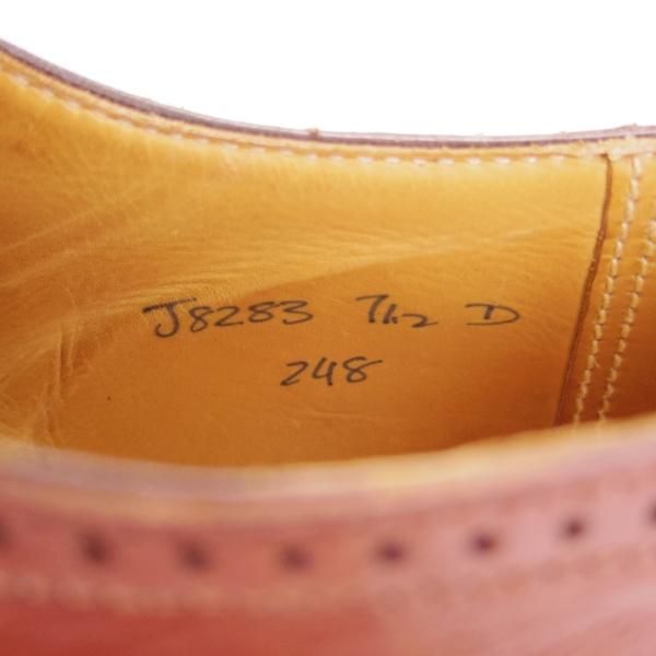 ★クロケット&ジョーンズ 7.5D【★(英)ポールセンスコーン別注/Poulsen Skone】248ラスト/セミブローグ/赤茶/メンズ/Crockett&Jones★g857