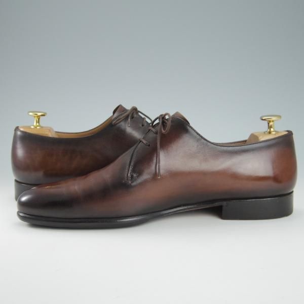 極上★(仏)ベルルッティ SIZE 7.5【現行定価30万円程度★カリグラフィ仕様/ヴェネチアレザー】Vフロント/濃茶/メンズ/Berluti★g859