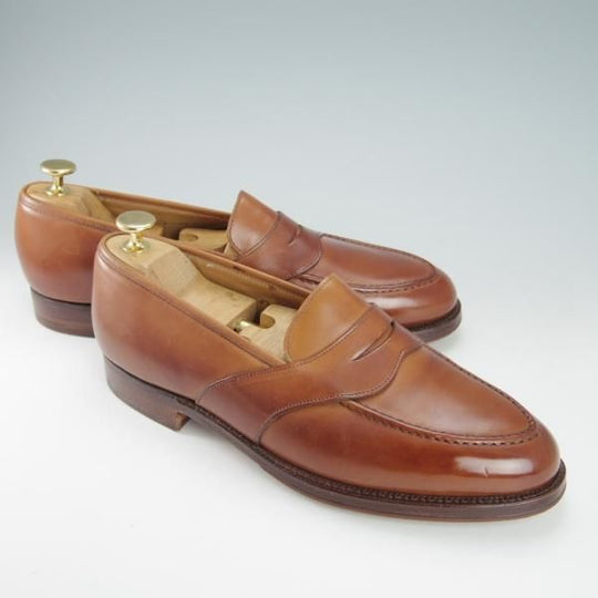 ほぼ未使用★クロケット&ジョーンズ 7.5EX【貴重★ポールスチュアート別注/コインローファー】茶/Paul Stuart/Crockett&Jones★g862