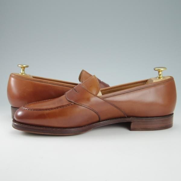 ほぼ未使用★クロケット&ジョーンズ 7.5EX【貴重★ポールスチュアート別注/コインローファー】茶/Paul Stuart/Crockett&Jones★g862