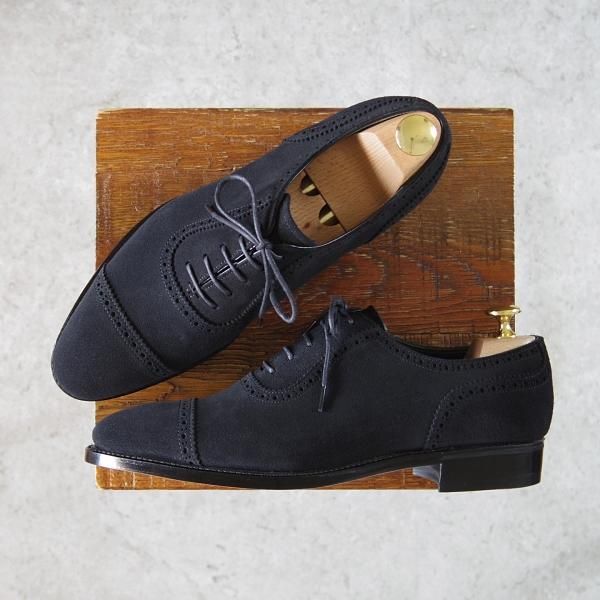 新品★トレーディングポスト SIZE 6【★クォーターブローグ/8202】スエード/黒/メンズ/Trading Post★g864