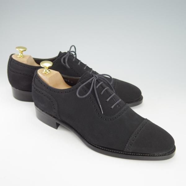 新品★トレーディングポスト SIZE 6【★クォーターブローグ/8202】スエード/黒/メンズ/Trading Post★g864