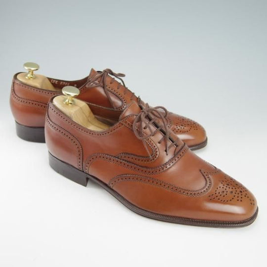 極美品★(伊)ア・テストーニ SIZE 8【★フルブローグ/茶】カーフ/メンズ/a.testoni★g868