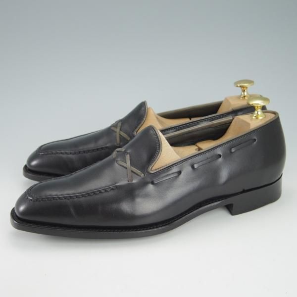 未使用★(英国製)バーカーブラック US6.5【定価10万円以上★グッドイヤーウェルテッド製法/ローファー】 黒/BARKER BLACK★g870