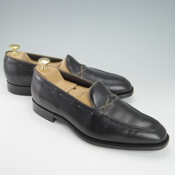 未使用★(英国製)バーカーブラック US6.5【定価10万円以上★グッドイヤーウェルテッド製法/ローファー】 黒/BARKER BLACK★g870