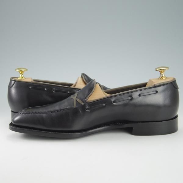 未使用★(英国製)バーカーブラック US6.5【定価10万円以上★グッドイヤーウェルテッド製法/ローファー】 黒/BARKER BLACK★g870