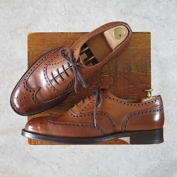 ★チャーチ 70F/UK7【貴重★100ラスト/CHETWYND/チェットウインド】4都市ロゴ/フルブローグ/ネバダカーフ/茶/メンズ/Church's★g874