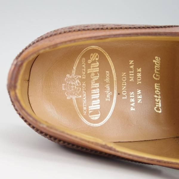 ★チャーチ 70F/UK7【貴重★100ラスト/CHETWYND/チェットウインド】4都市ロゴ/フルブローグ/ネバダカーフ/茶/メンズ/Church's★g874