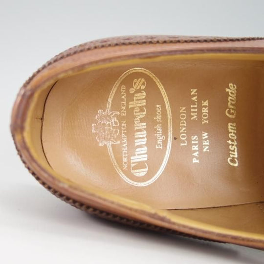 ★チャーチ 70F/UK7【貴重★100ラスト/CHETWYND/チェットウインド】4都市ロゴ/フルブローグ/ネバダカーフ/茶/メンズ/Church's★g874