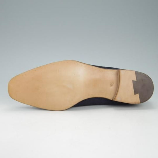 未使用★Perfetto/ペルフェット SIZE 7.5【★タッセルローファー/スエード】スリッポン/紺×白/メンズ★g877