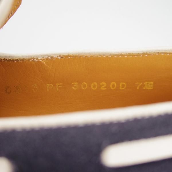 未使用★Perfetto/ペルフェット SIZE 7.5【★タッセルローファー/スエード】スリッポン/紺×白/メンズ★g877