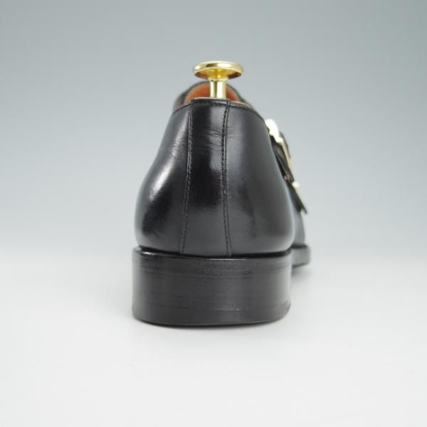 極上★(伊)サントーニ SIZE 7.5【貴重★グッドイヤー・ボローニャ製法/ダブルモンク】14304/カーフ/黒/メンズ/Santoni★g882