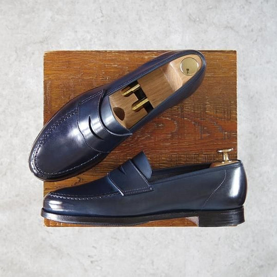 ★クロケット&ジョーンズ 6E【定価￥86,900-★HARVARD 2/ハーバード2】コインローファー/376ラスト/カーフ/紺/メンズ/Crockett&Jones★g886